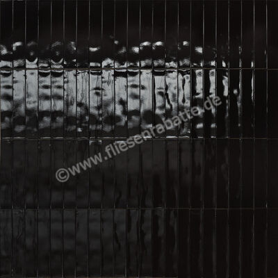 Marazzi Luz Nero 5.3x30 cm Wandfliese Glänzend Strukturiert Lux MFN1 | 384447