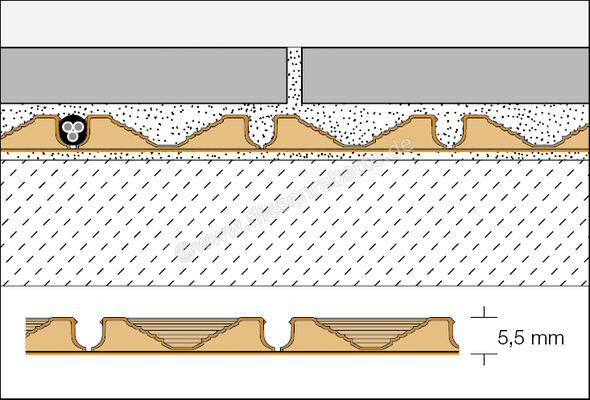 Schlüter Systems DITRA-HEAT Verbundentkopplung - universeller Untergrund für Fliesenbeläge 12,5 m² Höhe: 5,5 mm Breite: 980 mm Länge: 12,76 m DH512M | 384789