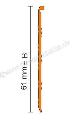 Schlüter Systems TREP-TAP-R Treppenprofil Abdeckprofil, geriffelt Aluminium AE - Aluminium natur matt eloxiert Höhe: 61 mm Länge: 2,5 m TAPR61AE | 386498