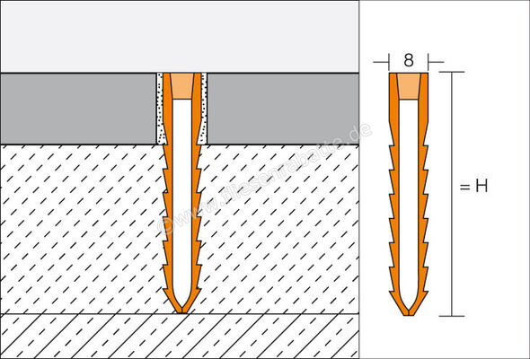 Schlüter Systems DILEX-MOP Dehnfugenprofil PVC G - Grau Höhe: 35 mm Breite: 8 mm Länge: 2,5 m MOP35G | 389435