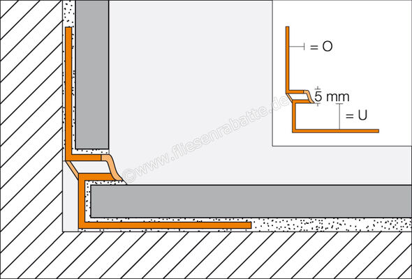 Schlüter Systems DILEX-EKE Eckfugenprofil PVC (Polyvinylchlorid) BW - Brillantweiß Höhe: 11 mm Länge: 2,5 m EKEU11/O10BW | 393220