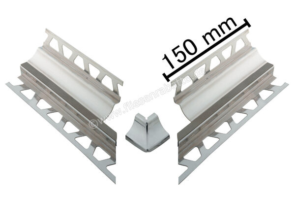 Schlüter Systems DILEX-HKS-E/E 90° Vorgeschnittene Ecke 90° Höhe = 30 mm, Installationshöhe = 7 mm Edelstahl V2A PG - Pastellgrau Höhe: 30 mm E90V2AU30/O7PG | 394006