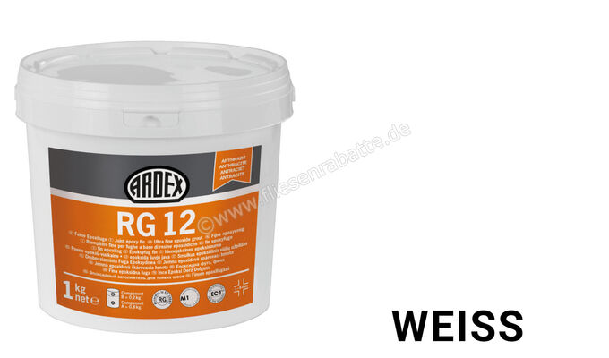 Ardex RG 12 1-6 Feine Epoxifuge 4 kg Eimer weiß 24027 | 394579