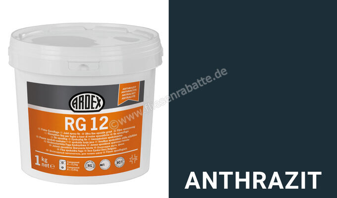 Ardex RG 12 1-6 Feine Epoxifuge 1 kg Eimer anthrazit 24038 | 394600