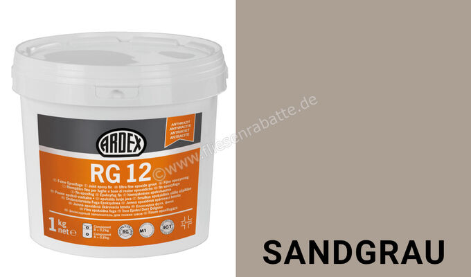 Ardex RG 12 1-6 Feine Epoxifuge 1 kg Eimer sandgrau 24089 | 394609