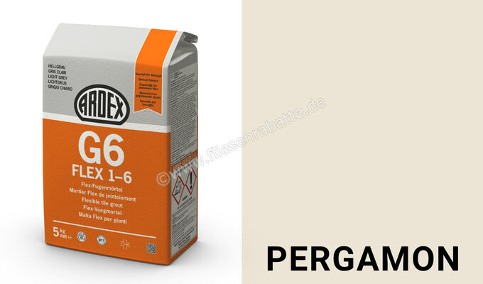 Ardex G6 FLEX 1-6 Flex-Fugenmörtel 5 kg Beutel pergamon 19572 | 394618