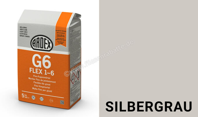 Ardex G6 FLEX 1-6 Flex-Fugenmörtel 5 kg Beutel silbergrau 19573 | 394621