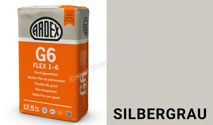 Ardex G6 FLEX 1-6 Flex-Fugenmörtel 12,5 kg Papiersack silbergrau 19578 | 394630