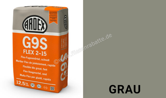 Ardex G9S FLEX 2-15 Flex-Fugenmörtel, schnell 12,5 kg Papiersack Grau 19547 | 394666