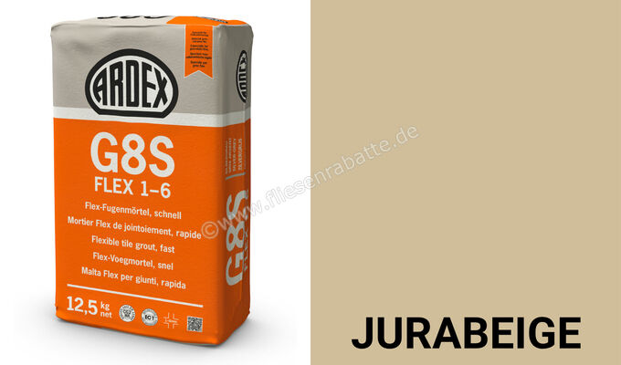 Ardex G8S FLEX 1-6 Flex-Fugenmörtel, schnell 5 kg Beutel Jurabeige 19590 | 394687