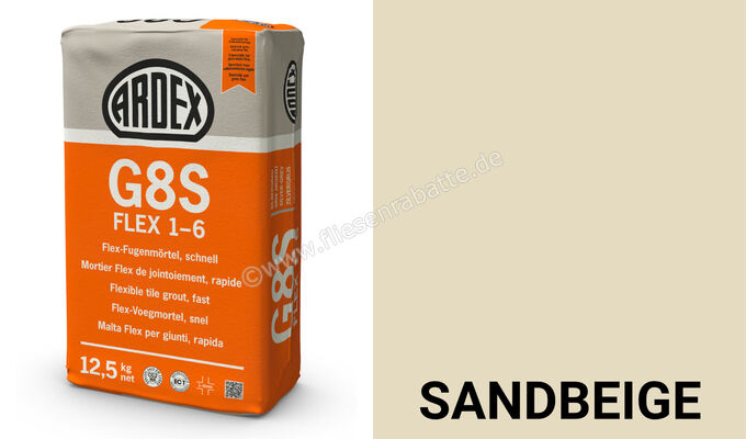 Ardex G8S FLEX 1-6 Flex-Fugenmörtel, schnell 5 kg Beutel Sandbeige 19592 | 394693