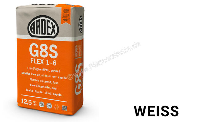 Ardex G8S FLEX 1-6 Flex-Fugenmörtel, schnell 5 kg Beutel Weiß 19594 | 394699