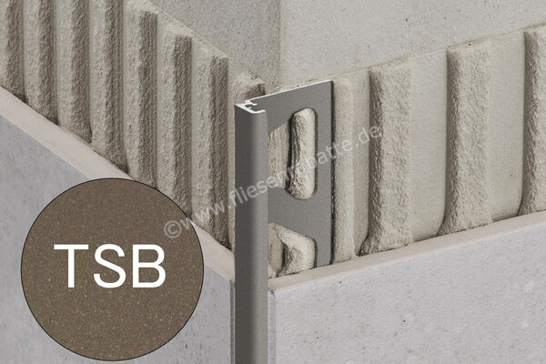  Schlüter Systems JOLLY-TSB Abschlussprofil Radiusstanzung Aluminium TSB - strukturbeschichtet beige H&ouml;he: 6 mm L&auml;nge: 2,5 m R/J60TSB | 396337