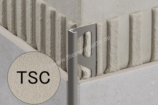  Schlüter Systems JOLLY-TSC Abschlussprofil Radiusstanzung Aluminium TSC - strukturbeschichtet creme H&ouml;he: 6 mm L&auml;nge: 3 m R/J60TSC/300 | 396859