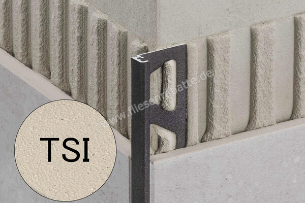 Schlüter Systems JOLLY-TSI Abschlussprofil Radiusstanzung Aluminium TSI - strukturbeschichtet elfenbein H&ouml;he: 21 mm L&auml;nge: 2,5 m R/J210TSI | 396949