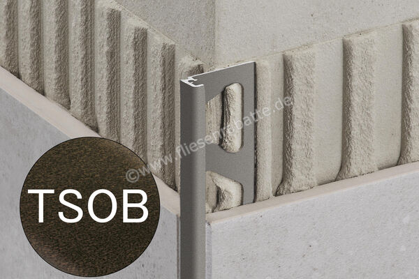  Schlüter Systems JOLLY-TSOB Abschlussprofil Radiusstanzung Aluminium TSOB - strukturbeschichtet bronze H&ouml;he: 16 mm L&auml;nge: 2,5 m R/J160TSOB | 397837