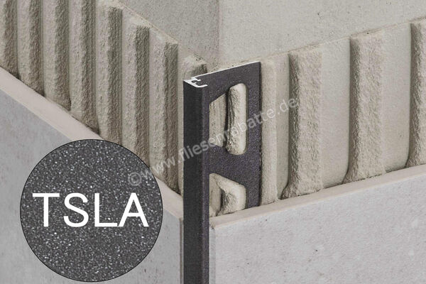  Schlüter Systems JOLLY-TSLA Abschlussprofil Radiusstanzung Aluminium TSLA - strukturbeschichtet hellanthrazit H&ouml;he: 12,5 mm L&auml;nge: 3 m R/J125TSLA/300 | 397957