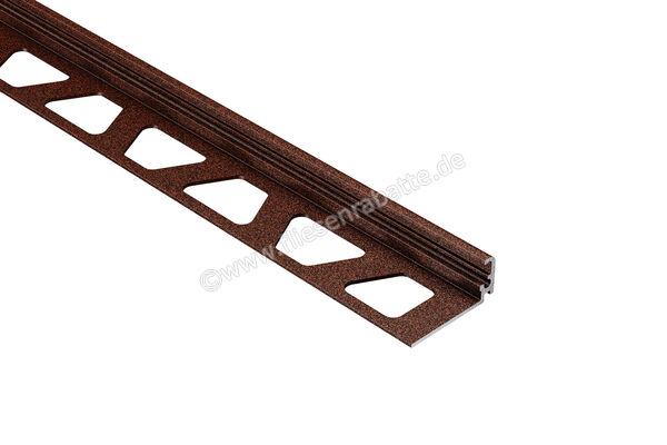  Schlüter Systems JOLLY-TSR Abschlussprofil Radiusstanzung Aluminium TSR - strukturbeschichtet rostbraun H&ouml;he: 8 mm L&auml;nge: 2,5 m R/J80TSR | 398047
