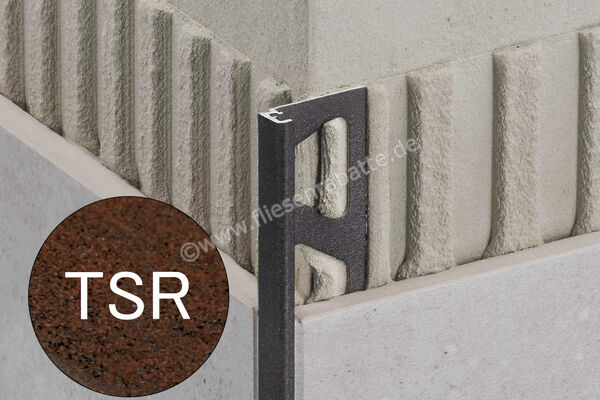 Schlüter Systems JOLLY-TSR Abschlussprofil Aluminium TSR - strukturbeschichtet rostbraun Höhe: 12,5 mm Länge: 3,0 m J125TSR/300 | 398050