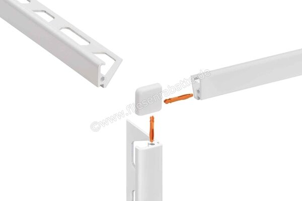  Schlüter Systems JOLLY-AC Außenecke 90° Aluminium MBW - Brilliantweiß matt Höhe: 11 mm EV/J110MBW | 399001