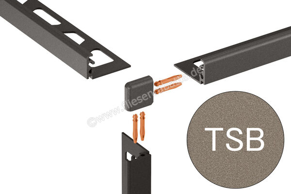 Schlüter Systems JOLLY-TSB Außenecke 90° Aluminium TSB - strukturbeschichtet beige Höhe: 12,5 mm EV/J125TSB | 399838