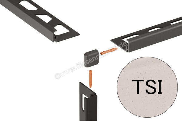 Schlüter Systems JOLLY-TSI Außenecke 90° Aluminium TSI - strukturbeschichtet elfenbein Höhe: 10 mm EV/J100TSI | 400027