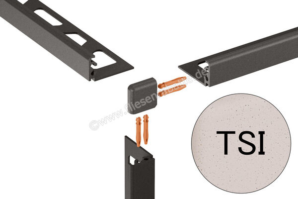  Schlüter Systems JOLLY-TSI Außenecke 90° Aluminium TSI - strukturbeschichtet elfenbein Höhe: 12,5 mm EV/J125TSI | 400045