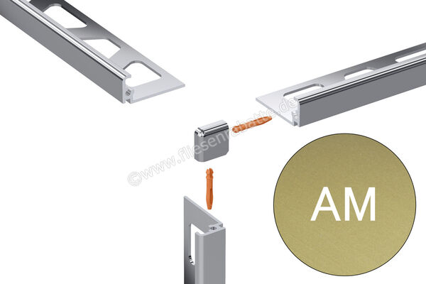 Schlüter Systems JOLLY-AM Außenecke 90° Aluminium AM - Aluminium messing matt eloxiert Höhe: 6 mm EV/J60AM | 400324