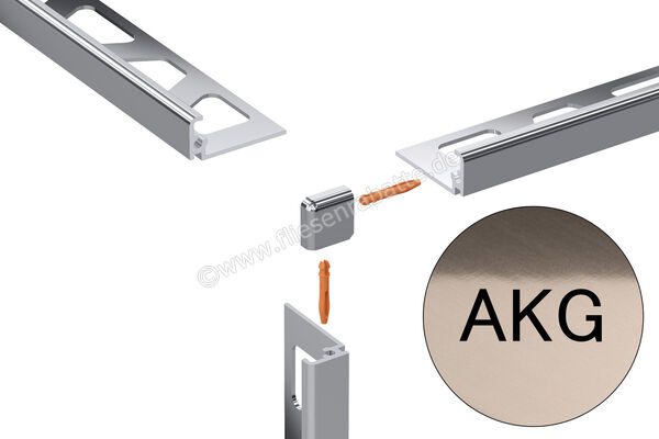 Schlüter Systems JOLLY-AKG Außenecke 90° Aluminium AKG - Aluminium kupfer glänzend eloxiert Höhe: 6 mm EV/J60AKG | 400414