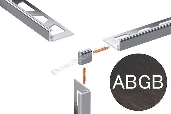  Schlüter Systems JOLLY-ABGB Außenecke 90° Aluminium ABGB - Aluminium antik bronze gebürstet eloxiert Höhe: 11 mm EV/J110ABGB | 400459