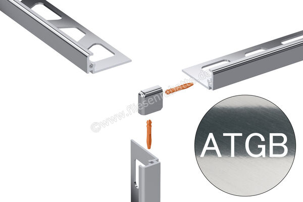 Schlüter Systems JOLLY-ATG Außenecke 90° Aluminium ATG - Aluminium titan glänzend eloxiert Höhe: 6 mm EV/J60ATG | 400702