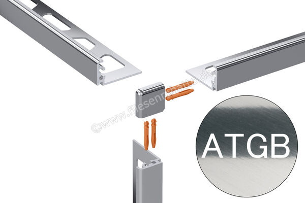 Schlüter Systems JOLLY-ATG Außenecke 90° Aluminium ATG - Aluminium titan glänzend eloxiert Höhe: 12,5 mm EV/J125ATG | 400720