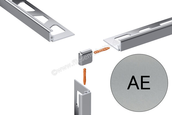 Schlüter Systems JOLLY-AE Außenecke 90° Aluminium AE - Aluminium natur matt eloxiert Höhe: 8 mm EV/J80AE | 400753