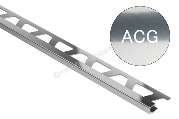 Schlüter Systems QUADEC-ACGB Abschlussprofil Radiusstanzung Aluminium ACGB - Aluminium chrom gebürstet eloxiert H&ouml;he: 6 mm L&auml;nge: 2,5 m R/Q60ACGB | 403115