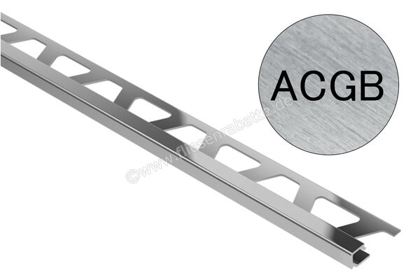Schlüter Systems QUADEC-ACGB Abschlussprofil Aluminium ACGB - Aluminium chrom gebürstet eloxiert Höhe: 10 mm Länge: 2,50 m Q100ACGB | 403169