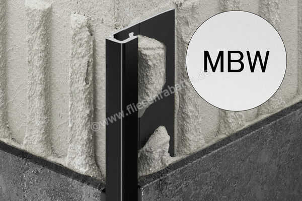  Schlüter Systems QUADEC-AC Abschlussprofil Radiusstanzung Aluminium MBW - Brillantweiß matt H&ouml;he: 12,5 mm L&auml;nge: 3 m R/Q125MBW/300 | 403226