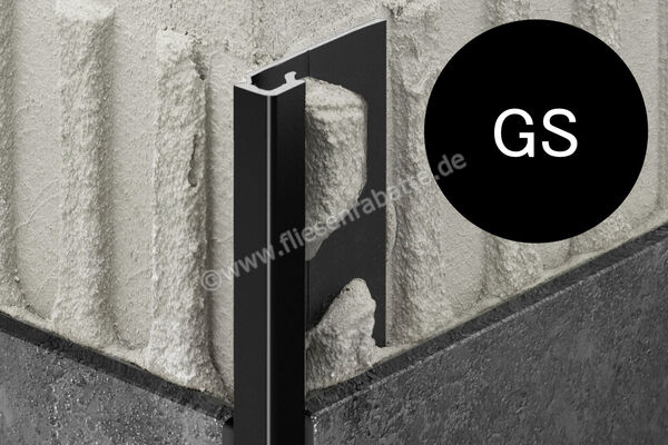  Schlüter Systems QUADEC-AC Abschlussprofil Radiusstanzung Aluminium GS - Graphitschwarz H&ouml;he: 8 mm L&auml;nge: 2,5 m R/Q80GS | 403280