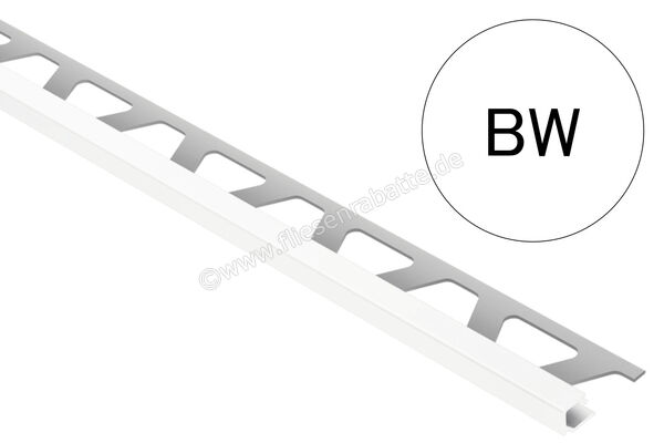  Schlüter Systems QUADEC-AC Abschlussprofil Radiusstanzung Aluminium BW - Brillantweiß H&ouml;he: 6 mm L&auml;nge: 2,5 m R/Q60BW | 403322