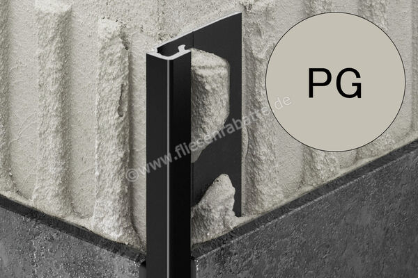 Schlüter Systems QUADEC-AC Abschlussprofil Aluminium PG - Pastellgrau Höhe: 10 mm Länge: 2,50 m Q100PG | 403379