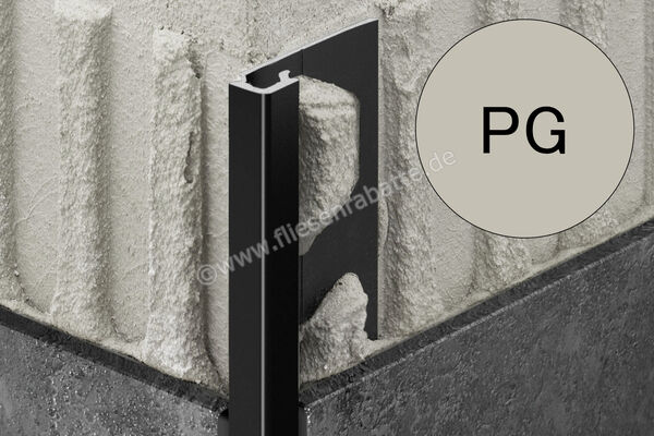  Schlüter Systems QUADEC-AC Abschlussprofil Radiusstanzung Aluminium PG - Pastellgrau H&ouml;he: 6 mm L&auml;nge: 2,5 m R/Q60PG | 403379