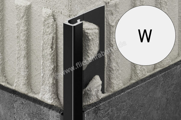  Schlüter Systems QUADEC-AC Abschlussprofil Radiusstanzung Aluminium W - Weiß H&ouml;he: 6 mm L&auml;nge: 2,5 m R/Q60W | 403433