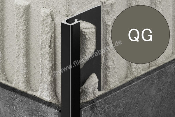  Schlüter Systems QUADEC-AC Abschlussprofil Radiusstanzung Aluminium QG - Quarzgrau H&ouml;he: 6 mm L&auml;nge: 3 m R/Q60QG/300 | 403514