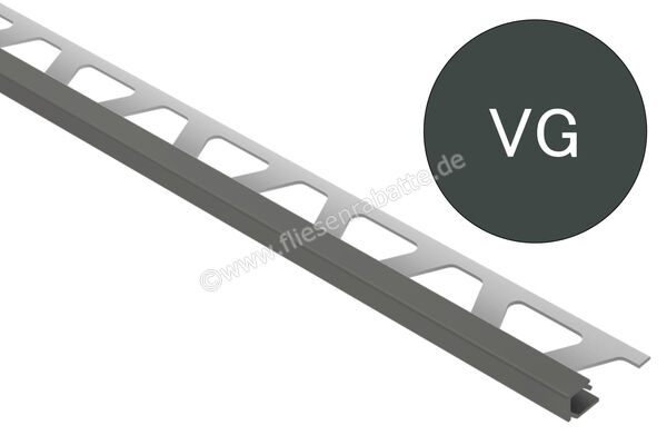  Schlüter Systems QUADEC-AC Abschlussprofil Radiusstanzung Aluminium VG - Verkehrsgrau H&ouml;he: 12,5 mm L&auml;nge: 2,5 m R/Q125VG | 403565