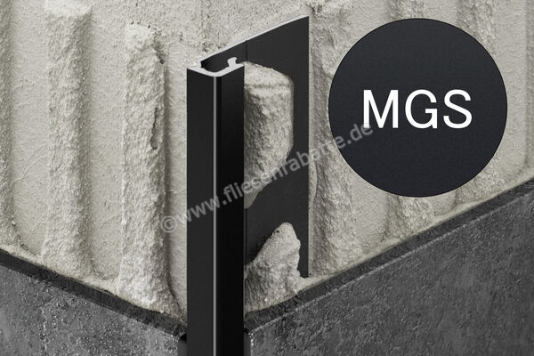  Schlüter Systems QUADEC-AC Abschlussprofil Radiusstanzung Aluminium MGS - Graphitschwarz matt H&ouml;he: 10 mm L&auml;nge: 3 m R/Q100MGS/300 | 403694