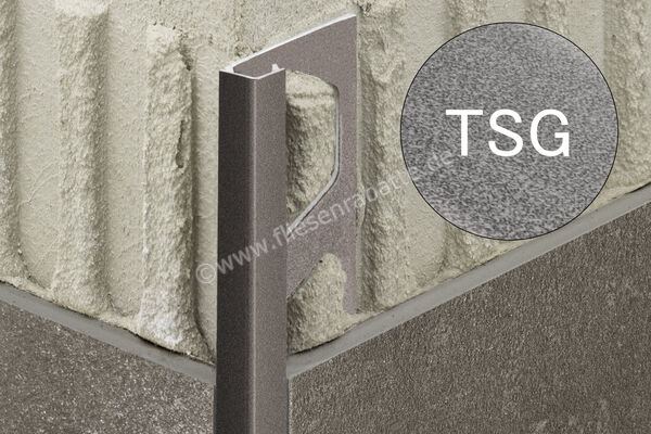 Schlüter Systems QUADEC-TSG Abschlussprofil Aluminium TSG - Aluminium strukturbeschichtet grau Höhe: 10 mm Länge: 2,50 m Q100TSG | 403757