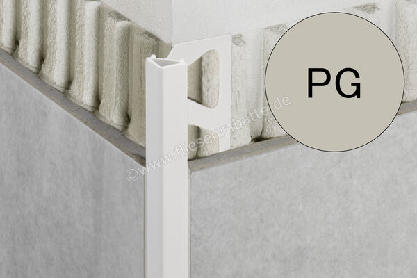 Schlüter Systems QUADEC-PQ Abschlussprofil PVC PG - Pastellgrau Höhe: 10 mm Länge: 2,5 m PQ100PG | 404072