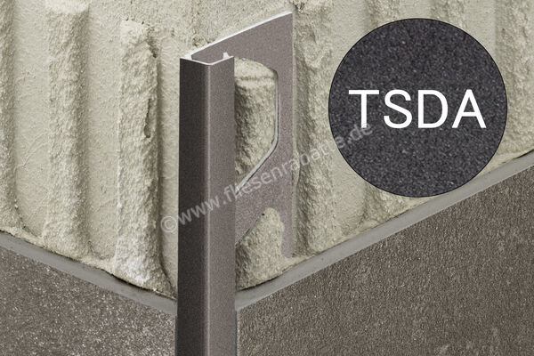 Schlüter Systems QUADEC-TSDA Abschlussprofil Aluminium TSDA - Aluminium strukturbeschichtet dunkelanthrazit Höhe: 10 mm Länge: 2,50 m Q100TSDA | 404351