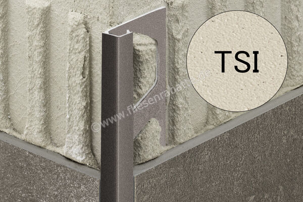 Schlüter Systems QUADEC-TSI Abschlussprofil Aluminium TSI - Aluminium strukturbeschichtet elfenbein Höhe: 10 mm Länge: 2,50 m Q100TSI | 404405