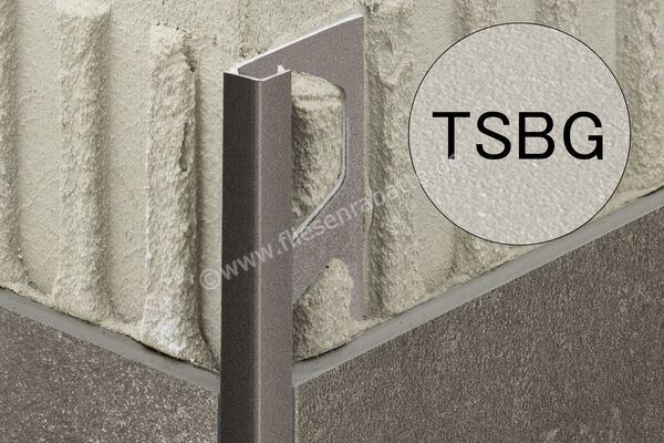 Schlüter Systems QUADEC-TSBG Abschlussprofil Aluminium TSBG - Aluminium strukturbeschichtet beigegrau Höhe: 10 mm Länge: 2,50 m Q100TSBG | 404459