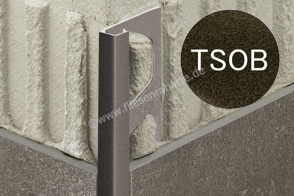 Schlüter Systems QUADEC-TSOB Abschlussprofil Aluminium TSOB - Aluminium strukturbeschichtet bronze Höhe: 8 mm Länge: 2,50 m Q80TSOB | 404513